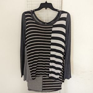 Max Rave Long Sleeve Stripped Shirt Sz XL